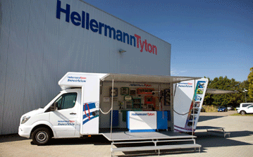 Truck car mobilder Messestand InnoVan von Kabelbinderhersteller HellermannTyton