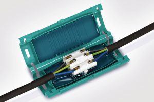 Gel filled cable joints , moulding shells are provided with a film hinge. are made from thick-walled, tough and impact resistant polypropylene (PP)